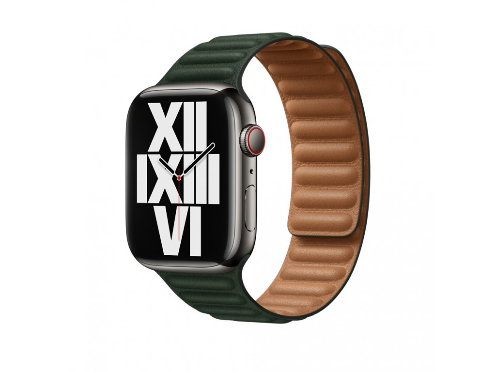 Аксесоар Apple Watch 45mm Sequoia Green Leather Link - S/M 18398_1.jpg