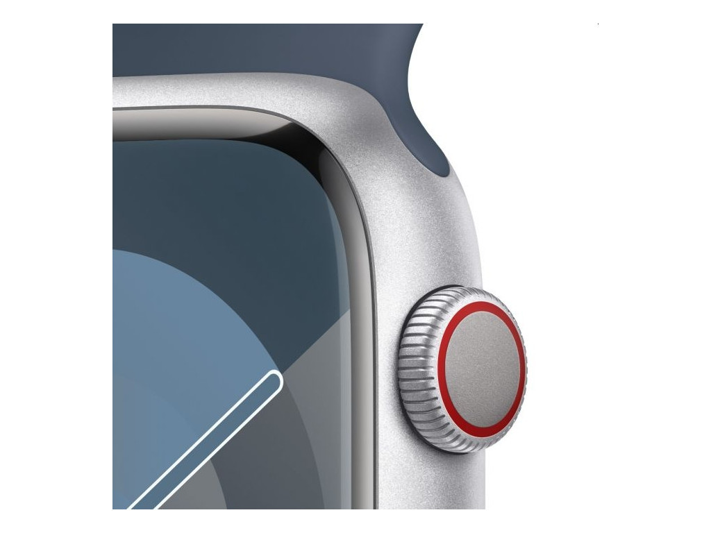 Часовник Apple Watch Series 9 GPS + Cellular 45mm Silver Aluminium Case with Storm Blue Sport Band - M/L 25378_2.jpg