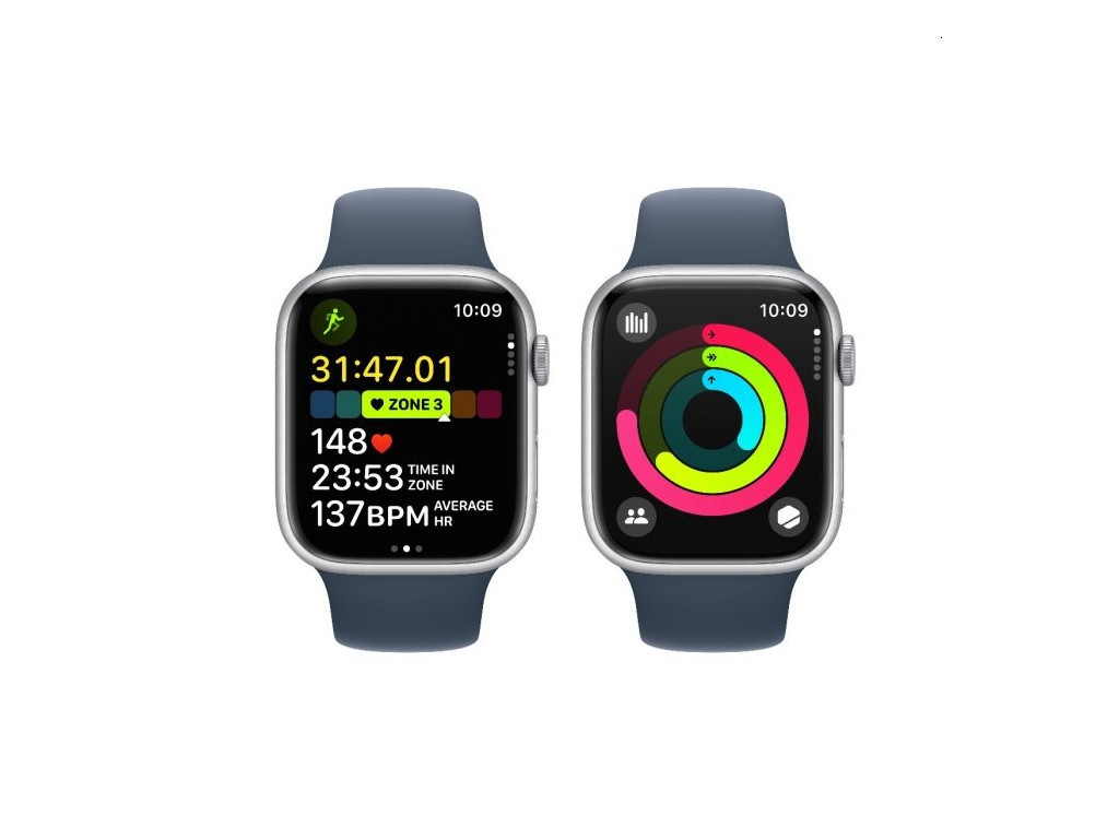 Часовник Apple Watch Series 9 GPS 45mm Silver Aluminium Case with Storm Blue Sport Band - M/L 25405_3.jpg