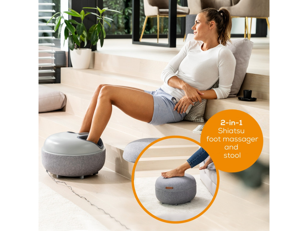 Термоподложка Beurer FM 120 Shiatsu foot massager + modern stool; Shiatsu and air pressure massage; Heat function; 3 massage programmes; 3 intensity levels of air compression massage; shoe size 46; washable and removable cover; wireless control 27418_3.jpg