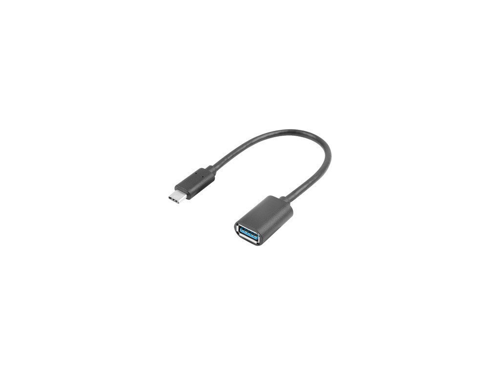 Адаптер Lanberg Adater Cable USB-C(M) 3.1->USB-A(F) OTG 15CM Black 24206.jpg