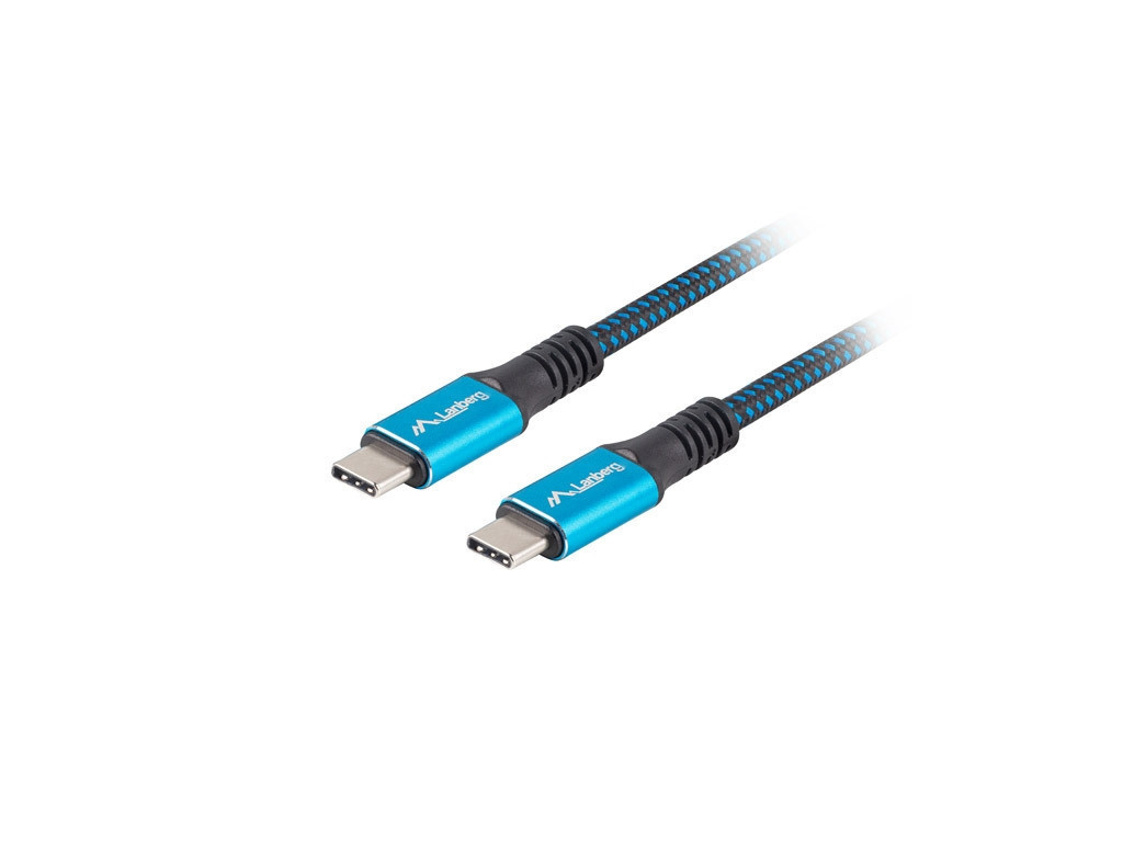 Кабел Lanberg USB-C M/M 4.0 cable 1.2m 100W 8K 30HZ Black-Blue 24236.jpg