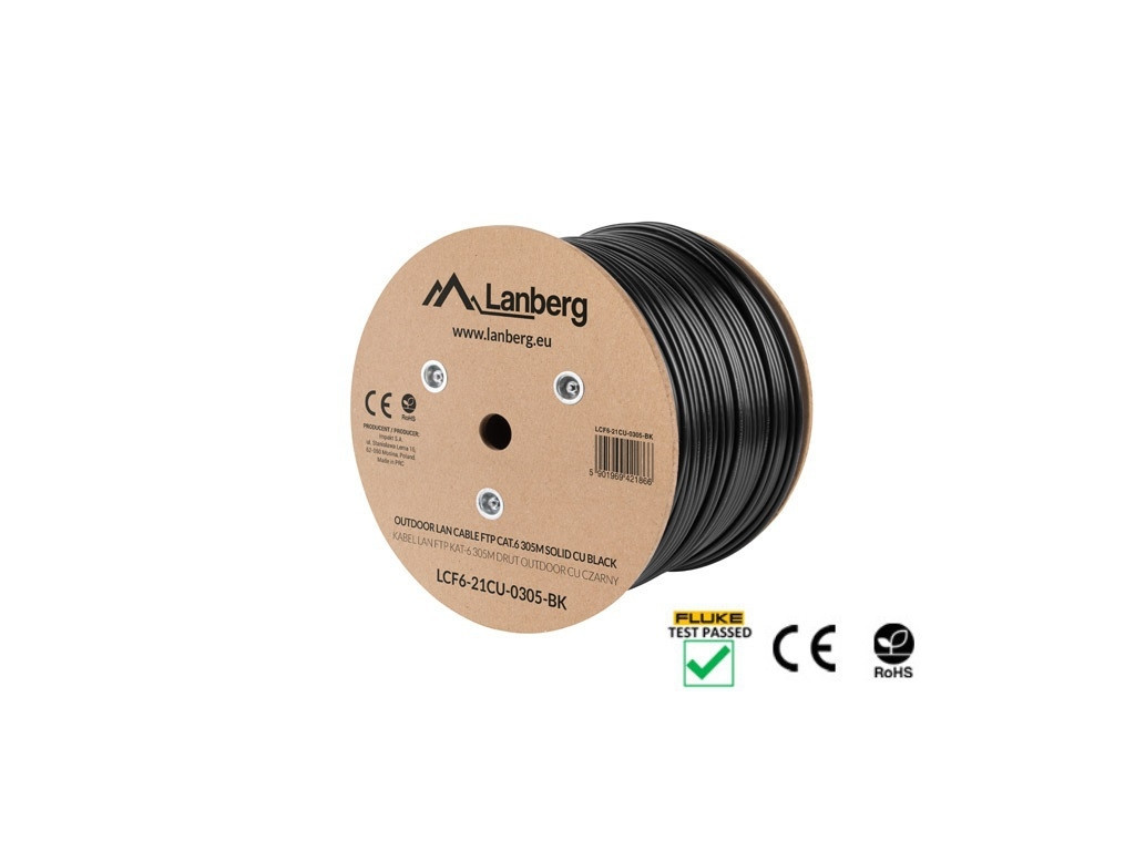 Кабел Lanberg LAN cable FTP Cat.6 305m Outdoor Solid CU Fluke Passed 24259_3.jpg