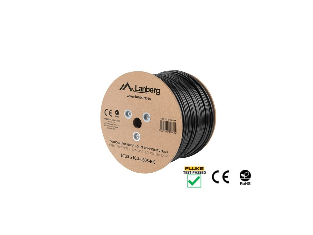 Кабел Lanberg LAN cable UTP Cat.5e 305m Outdoor Solid CU Fluke Passed 24261_3.jpg