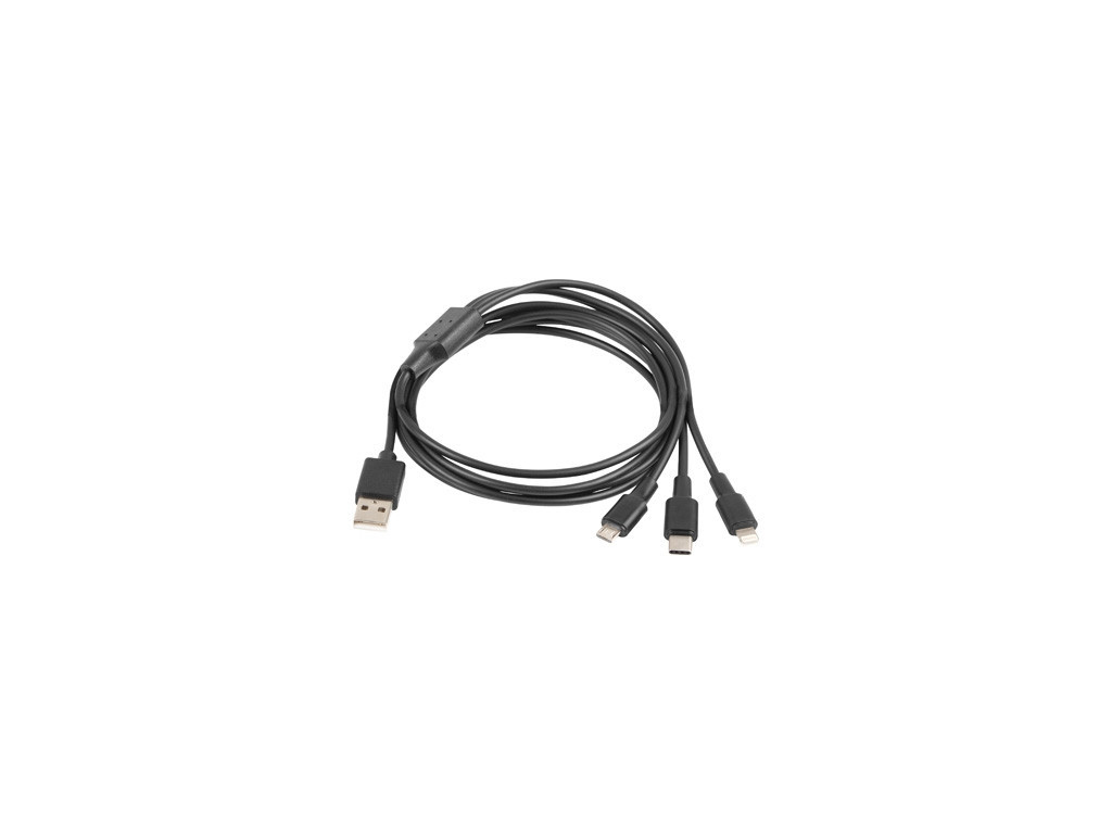 Кабел Lanberg COMBO cable  USB-A (M) -> MICRO-B (M) + LIGHTNING (M) + USB-C (M) 2.0 1.8m 9816_1.jpg