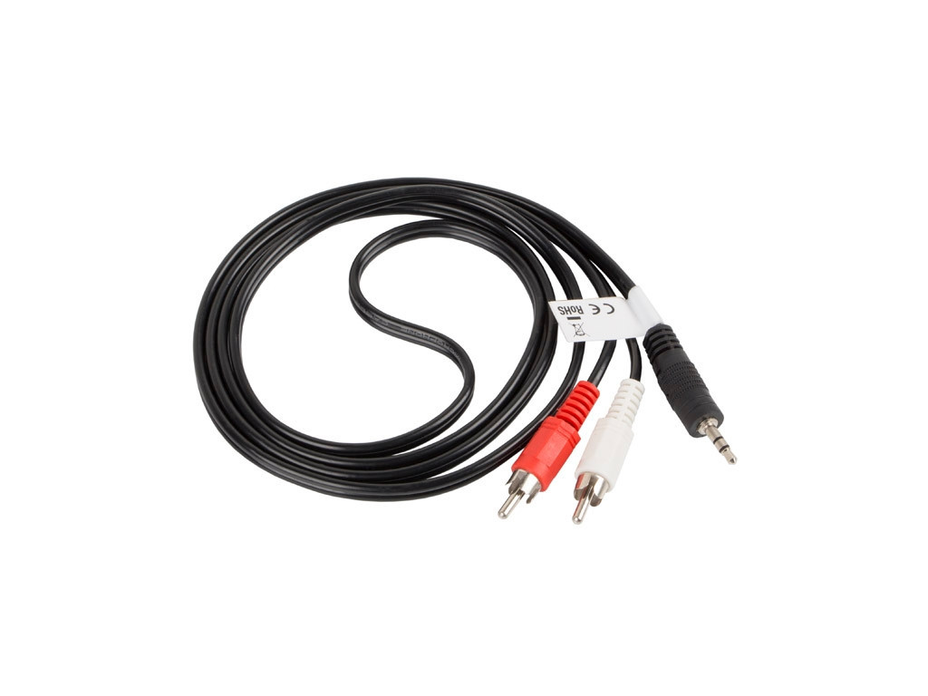 Кабел Lanberg mini jack 3.5mm (M) 3 pin -> 2X RCA  (chinch) (M) cable 1.5m 9909.jpg