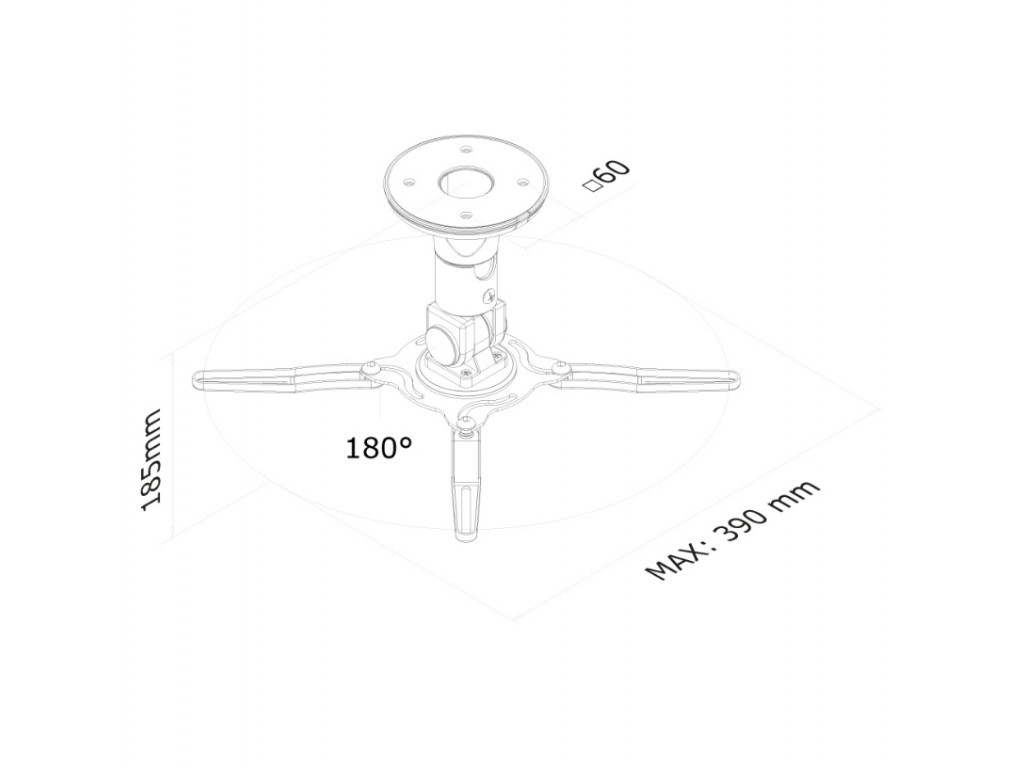 Стойка Neomounts by NewStar Projector Ceiling Mount (height: 19 cm) 1903_11.jpg