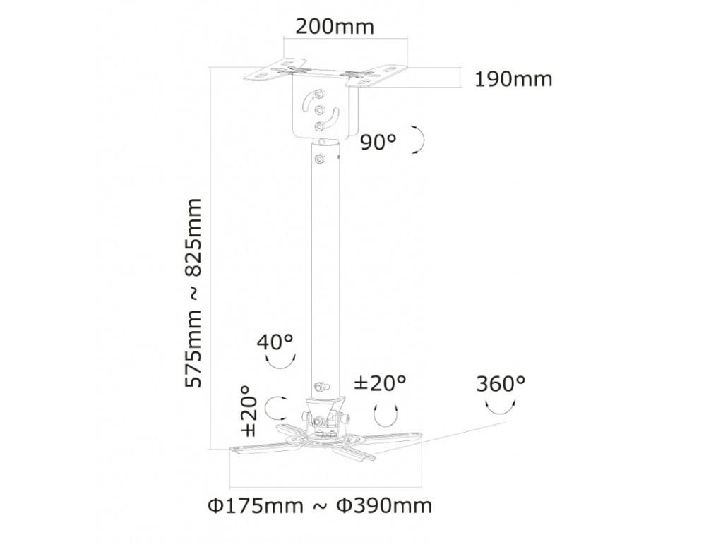 Стойка Neomounts by NewStar Projector Ceiling Mount (height: 58-83 cm) 1906_47.jpg