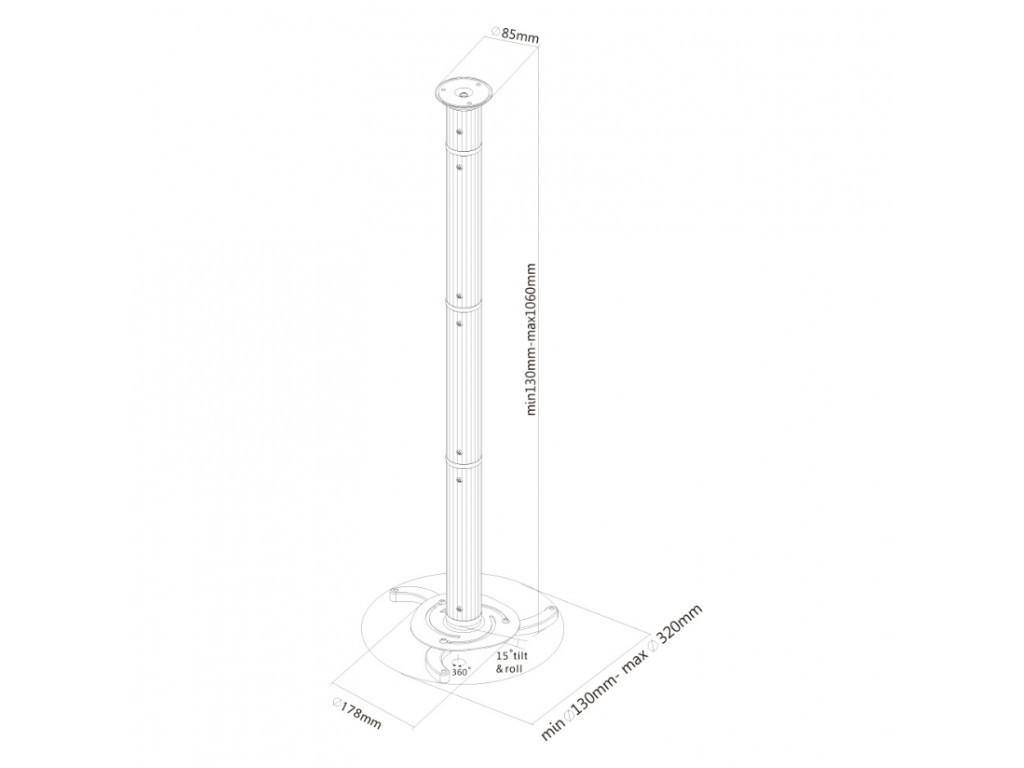 Стойка Neomounts by NewStar Projector Ceiling Mount (height: 13-106 cm) 1908_27.jpg