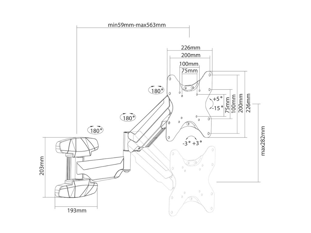 Стойка Neomounts by NewStar wall mounted gas spring TV mount (3 pivots VESA 200x200) 19534_10.jpg