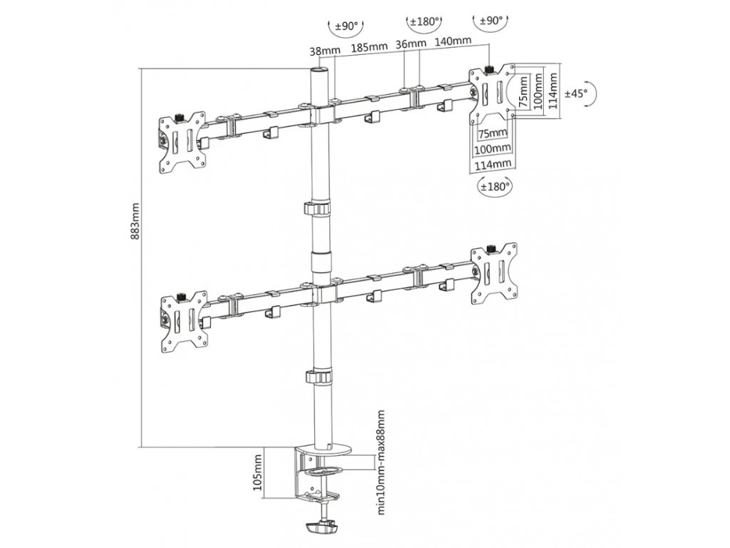 Стойка Neomounts by NewStar Flat Screen Desk Mount (clamp/grommet) 19537_14.jpg