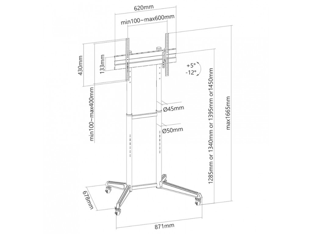 Стойка Neomounts by Newstar Mobile Floor Stand (height adjustable: 128 21236_15.jpg