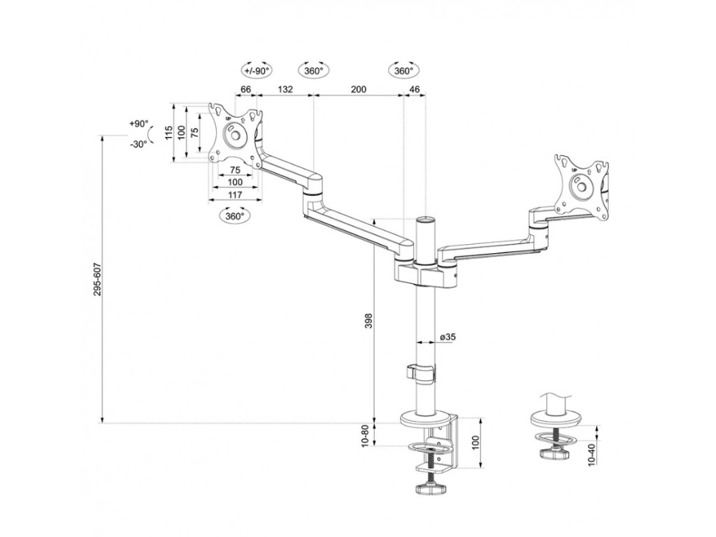 Стойка Neomounts by Newstar Screen Desk Mount (clamp+grommet)  26598_10.jpg