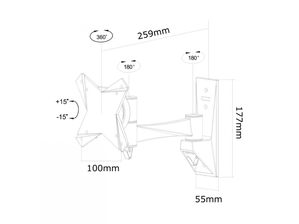 Стойка Neomounts by NewStar Flat Screen Wall Mount (2 pivots & tiltable) 6601_15.jpg