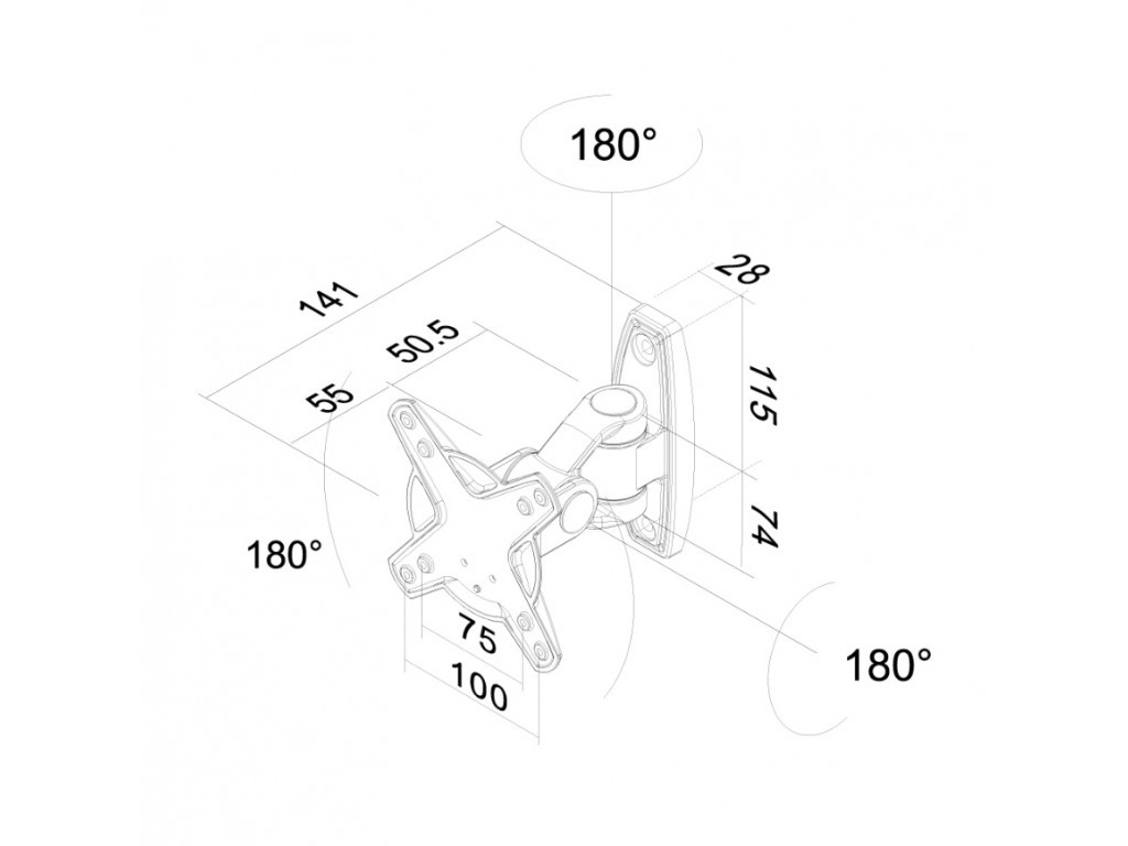 Стойка Neomounts by NewStar Flat Screen Wall Mount (1 pivot & tiltable) 6617_11.jpg