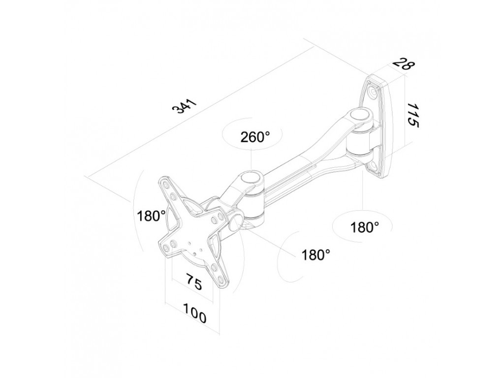 Стойка Neomounts by NewStar Flat Screen Wall Mount (2 pivots & tiltable) 6618_11.jpg