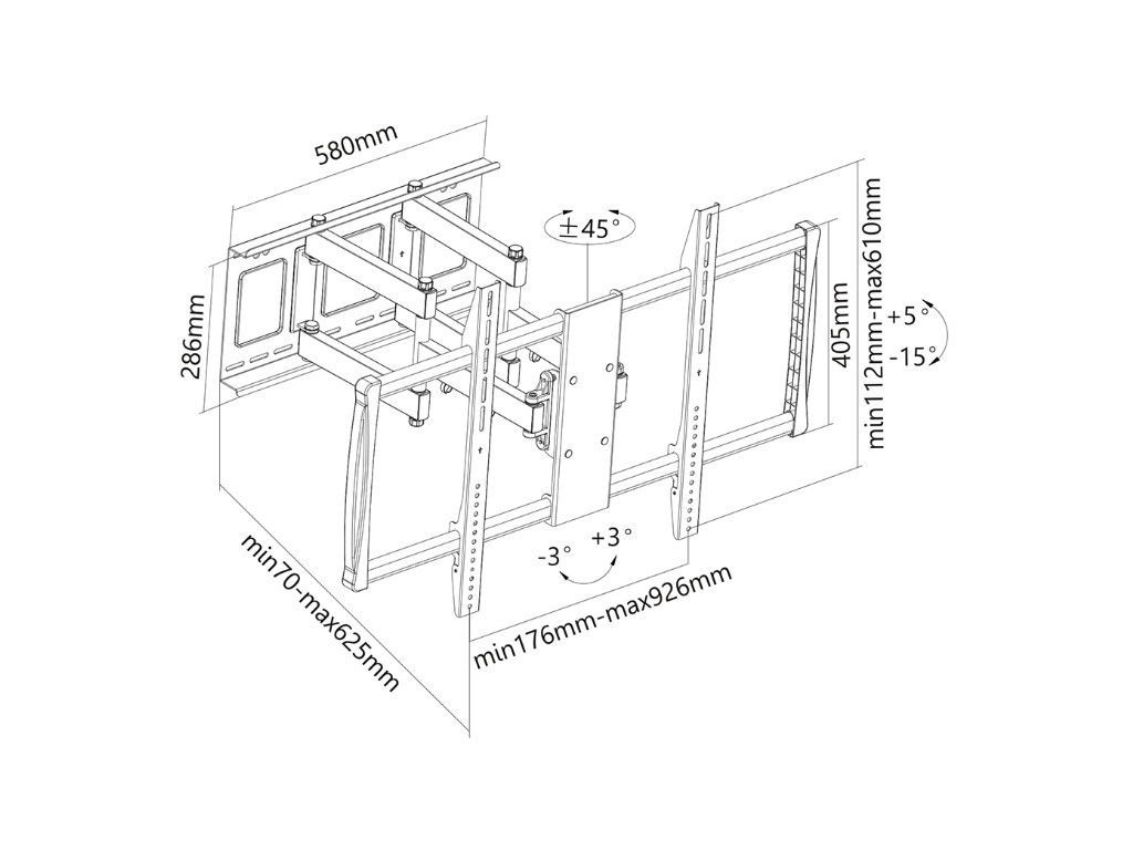 Стойка Neomounts by NewStar Flat Screen Wall Mount - ideal for Large Format Displays (3 pivots & tilt) 6640_15.jpg