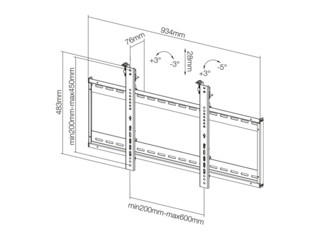 Стойка Neomounts by NewStar Flat Screen Wall Mount for video walls (stretchable) 6661_15.jpg