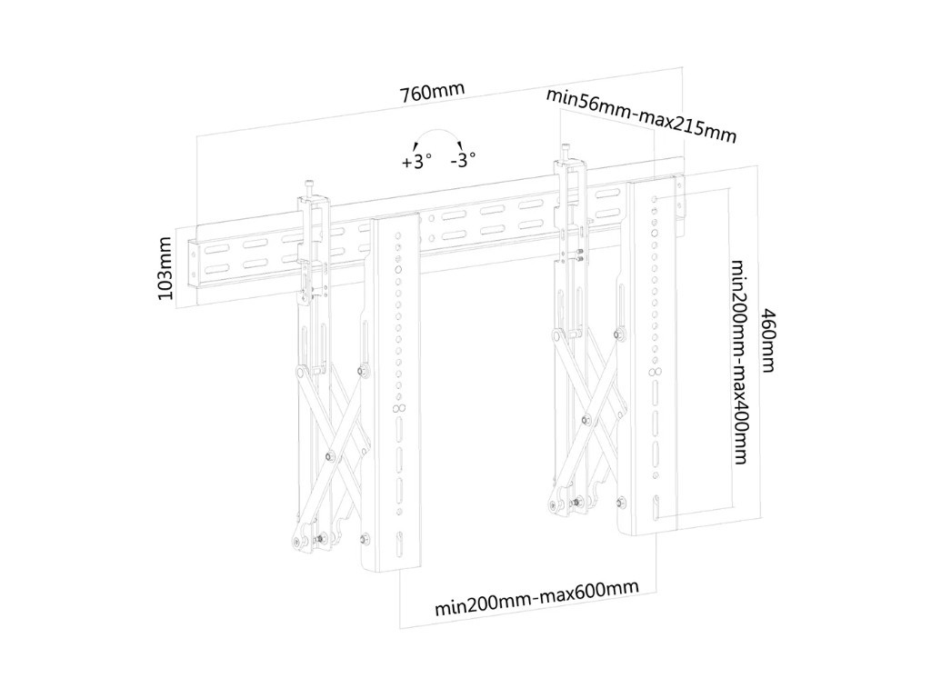 Стойка Neomounts by NewStar Flat Screen Wall Mount for video walls (pop-out / stretchable) 6662_13.jpg