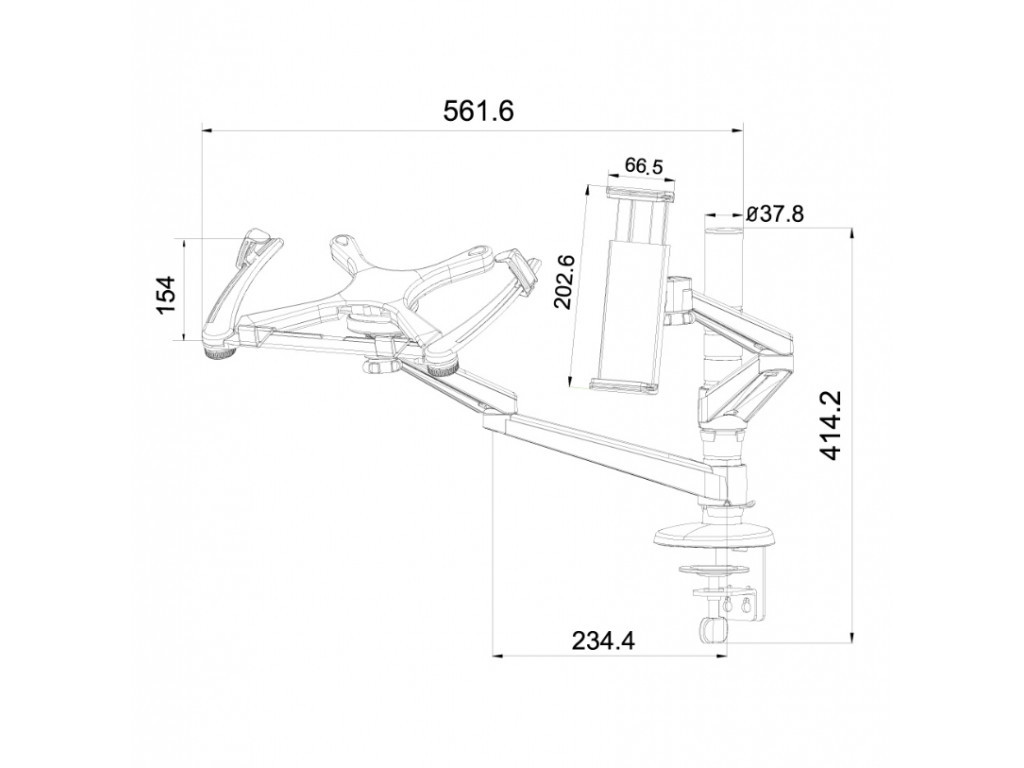 Стойка Neomounts by NewStar Flat Screen Desk Mount (clamp) with notebook tray 6669_13.jpg