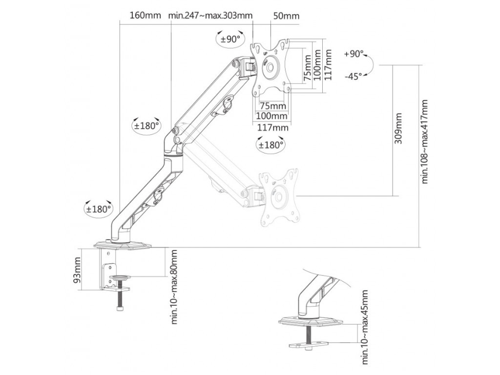 Стойка Neomounts by NewStar Flat Screen Desk Mount (stand/grommet) 6682_111.jpg