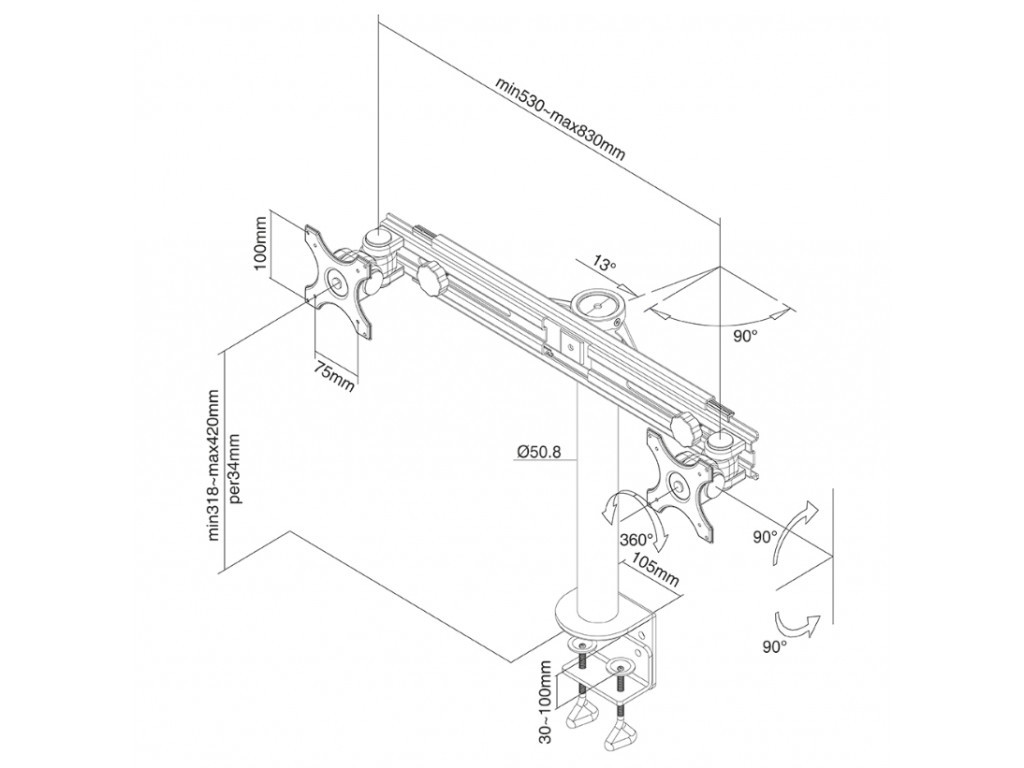 Стойка Neomounts by NewStar Flat Screen Desk Mount (clamp) 6685_14.jpg