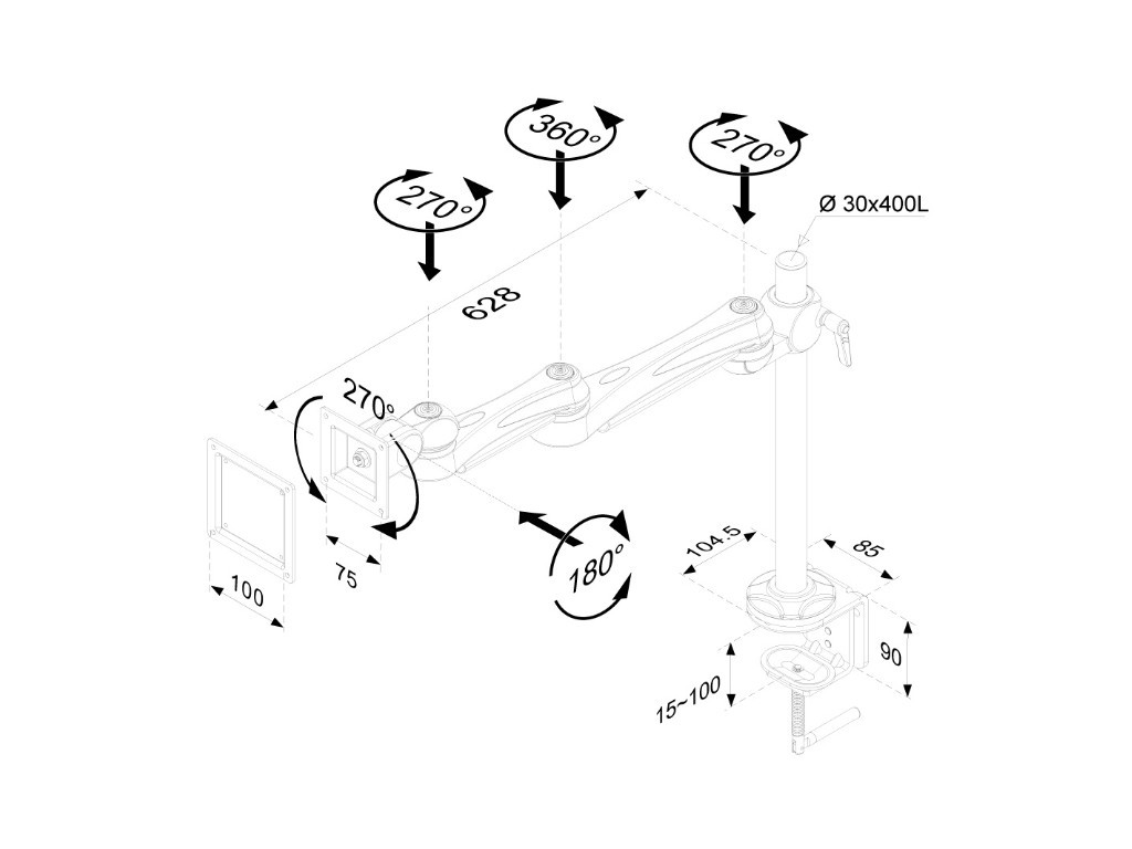 Стойка Neomounts by NewStar Flat Screen Desk Mount (clamp) 6711_11.jpg