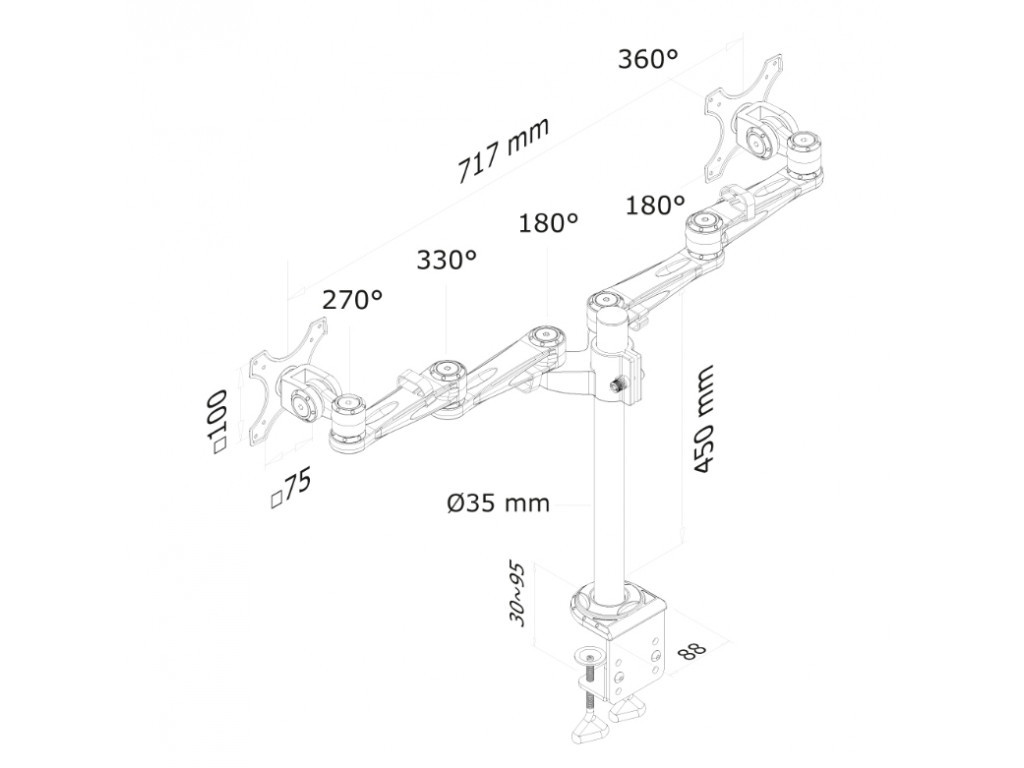 Стойка Neomounts by NewStar Flat Screen Desk Mount (clamp) 6715_14.jpg