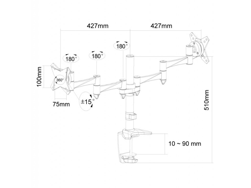 Стойка Neomounts by NewStar Flat Screen Desk Mount (clamp/grommet) 6745_11.jpg