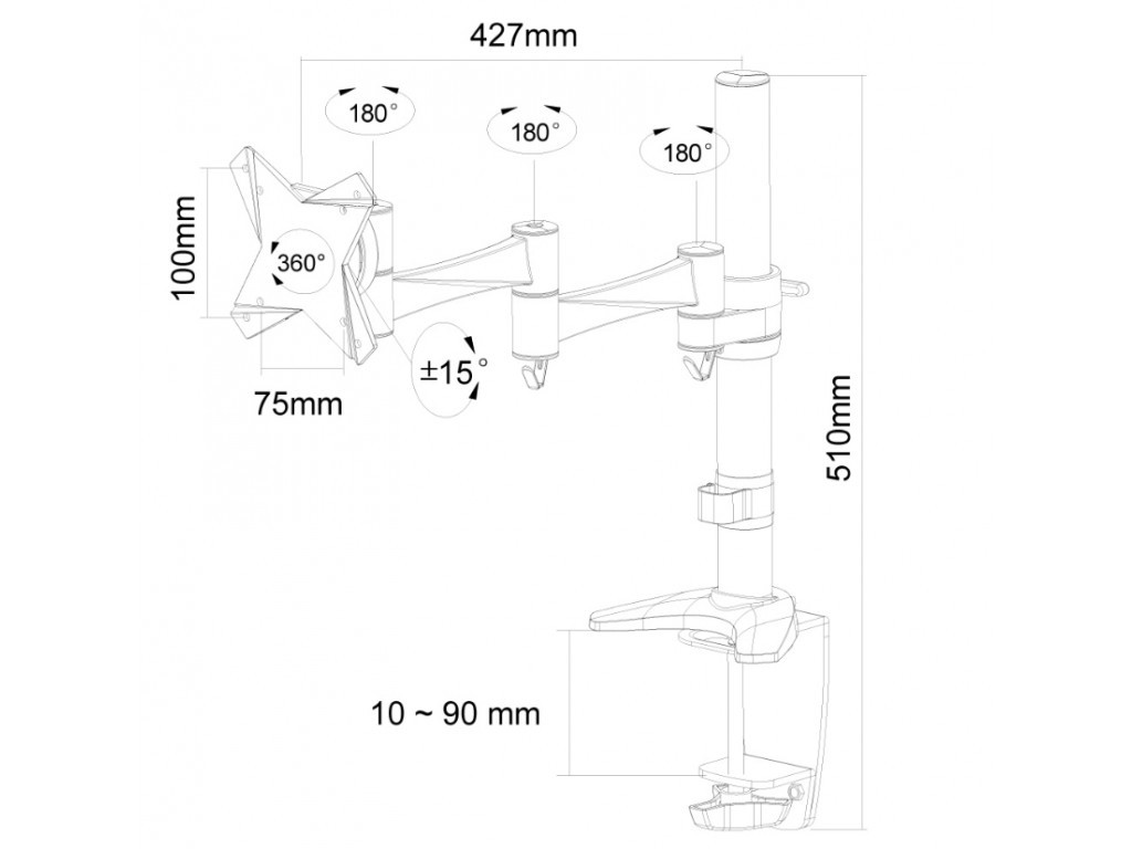 Стойка Neomounts by NewStar Flat Screen Desk Mount (clamp/grommet) 6748_11.jpg