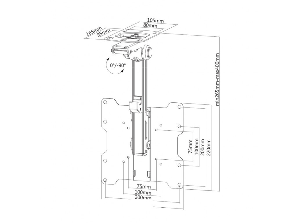 Стойка Neomounts by NewStar Flat Screen Ceiling Mount (Height: 26.5-40 cm) 6755_11.jpg