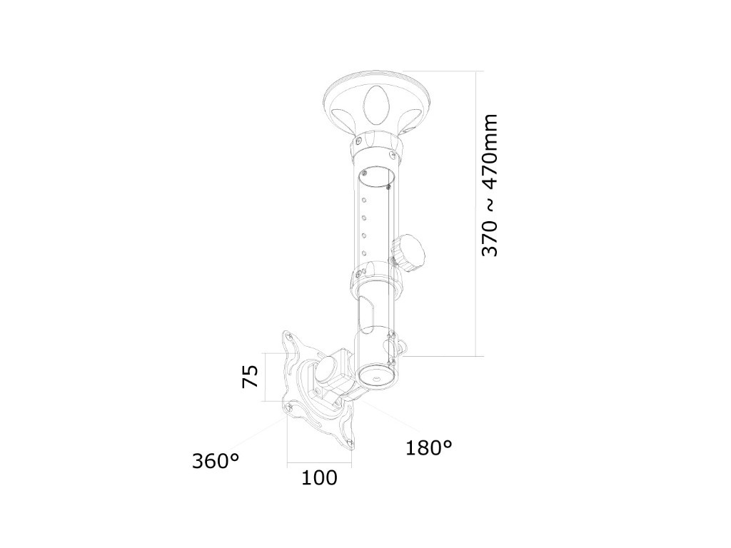 Стойка Neomounts by NewStar Flat Screen Ceiling Mount (Height: 37-47 cm) 6756_11.jpg