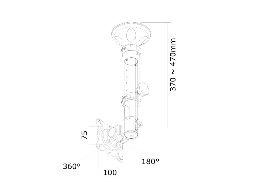 Стойка Neomounts by NewStar Flat Screen Ceiling Mount (Height: 37-47 cm) 6757_11.jpg