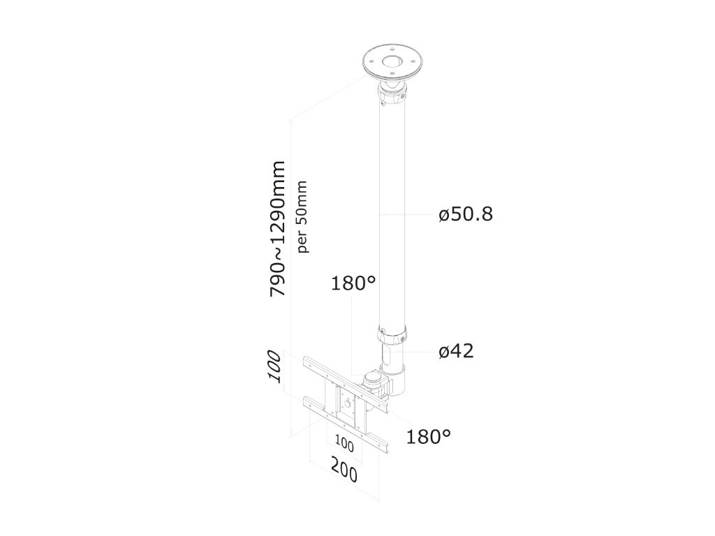 Стойка Neomounts by NewStar Flat Screen Ceiling Mount (Height: 79-129 cm) 6763_11.jpg