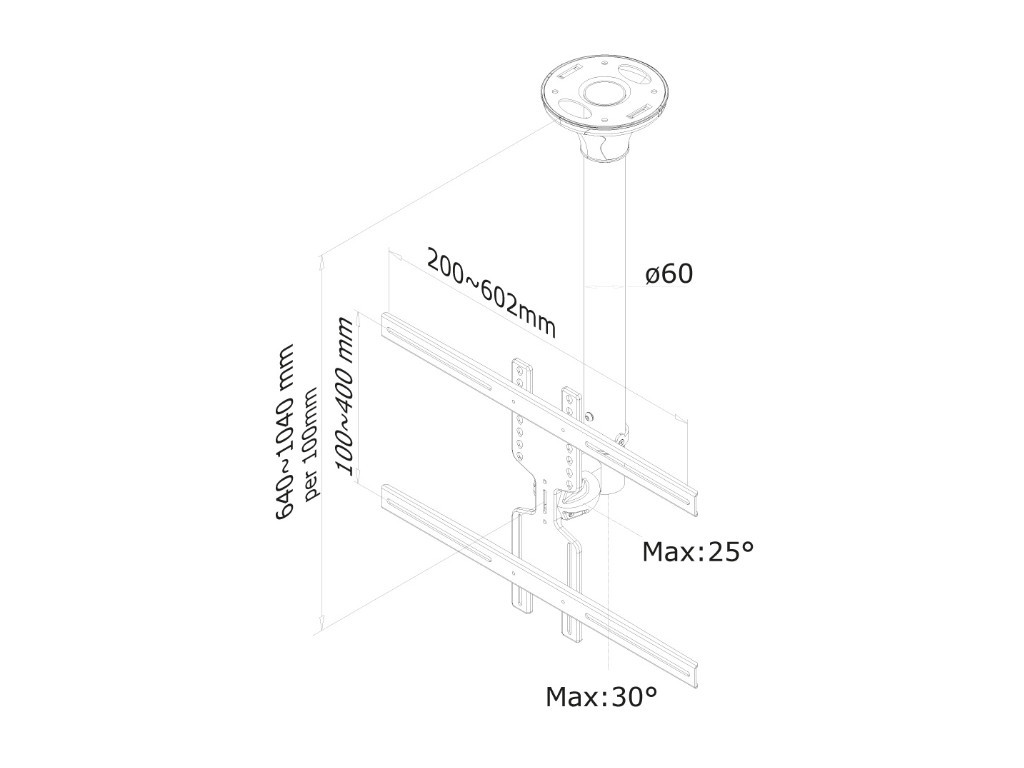 Стойка Neomounts by NewStar Flat Screen Ceiling Mount (Height: 64-105 cm) 6768_14.jpg