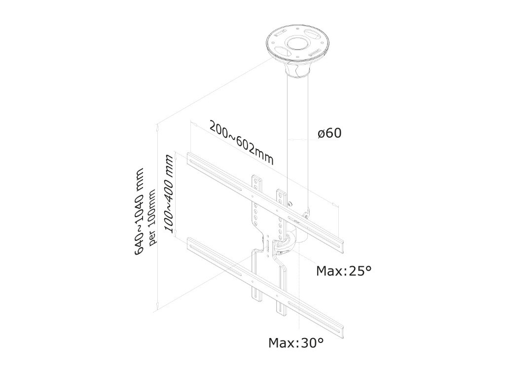 Стойка Neomounts by NewStar Flat Screen Ceiling Mount (Height: 64-105 cm) 6769_11.jpg