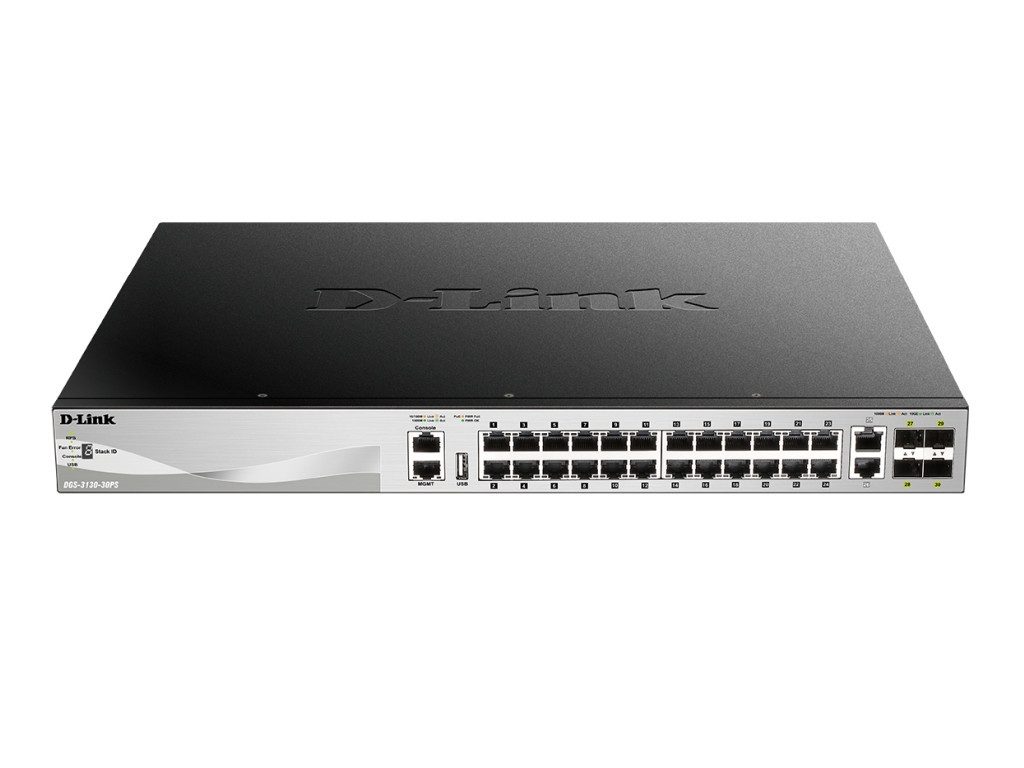 Комутатор D-Link 24 x 10/100/1000BASE-T PoE ports (370W budget) Layer 3 Stackable Managed Gigabit Switch with 2 x 10GBASE-T ports and 4 x SFP+ ports  24200.jpg