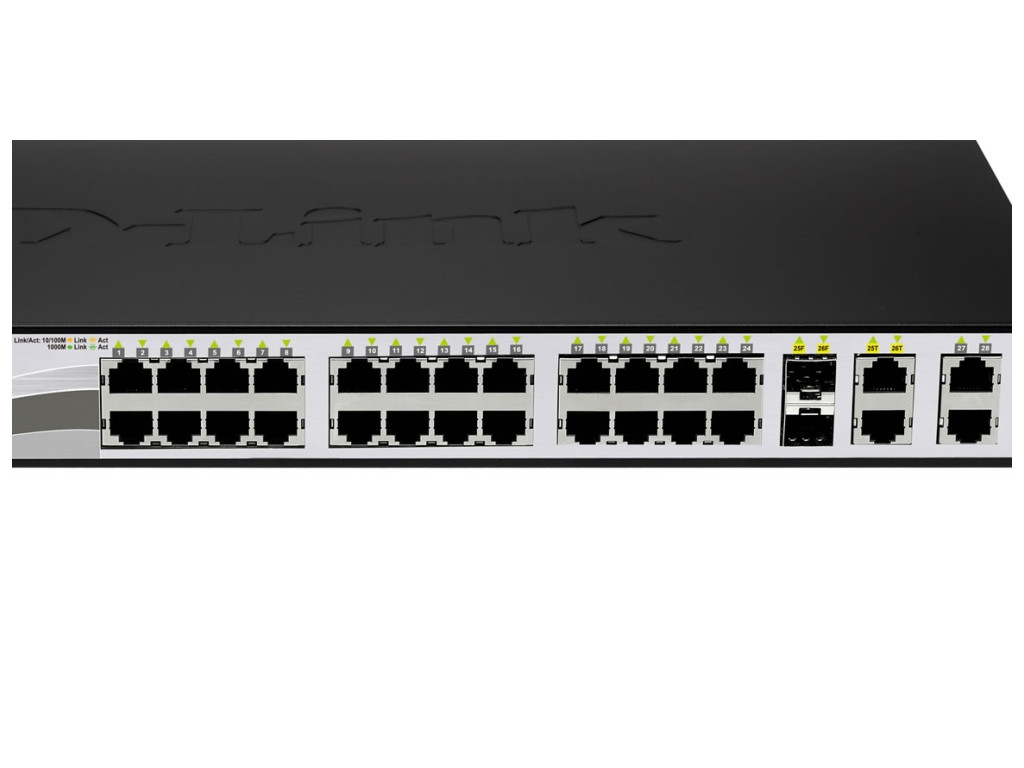 Комутатор D-Link 24-port 10/100 PoE Smart Switch + 2 Combo 1000BaseT/SFP + 2 Gigabit 9266_11.jpg