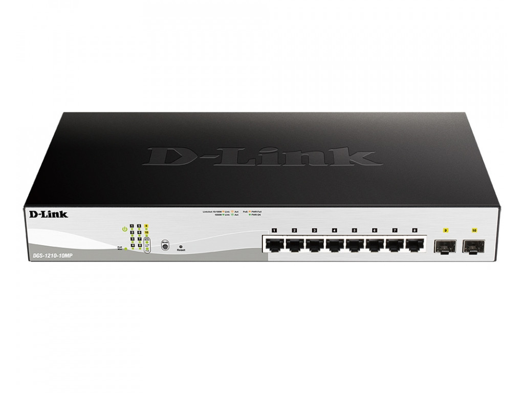 Комутатор D-Link 10-Port Gigabit PoE+ Smart Switch inc. 2 SFP Ports POE budget 130W 9279.jpg