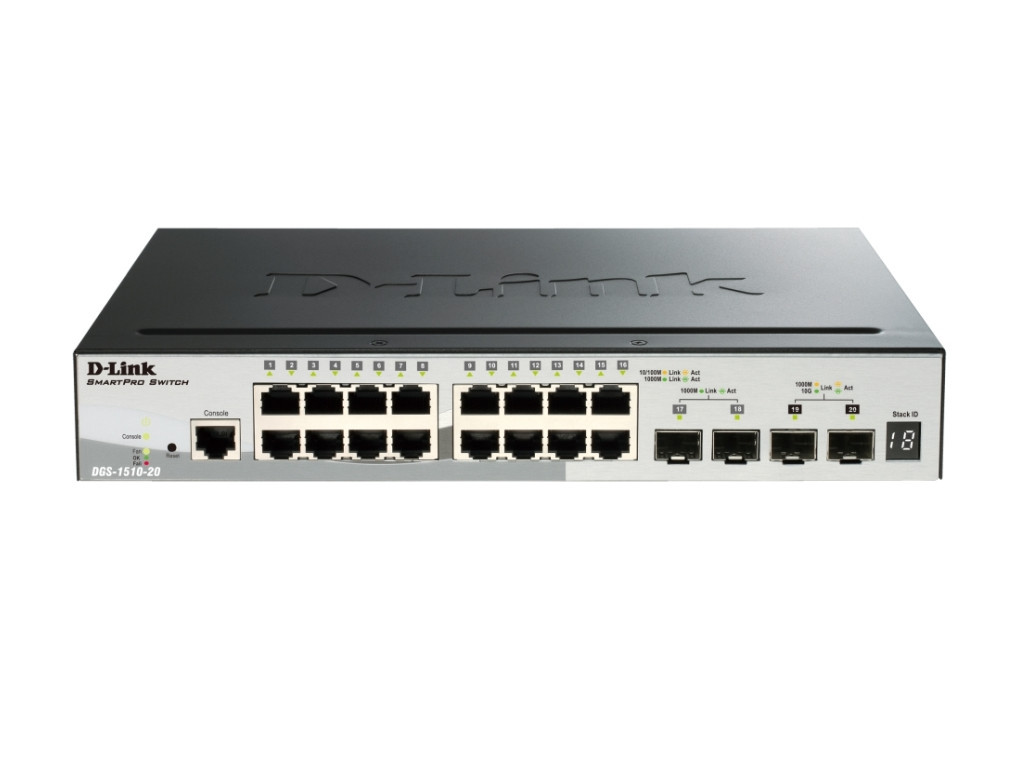 Комутатор D-Link 20-Port Gigabit Stackable SmartPro Switch including 2 SFP ports and 2 x 10G SFP+ ports 9293_1.jpg