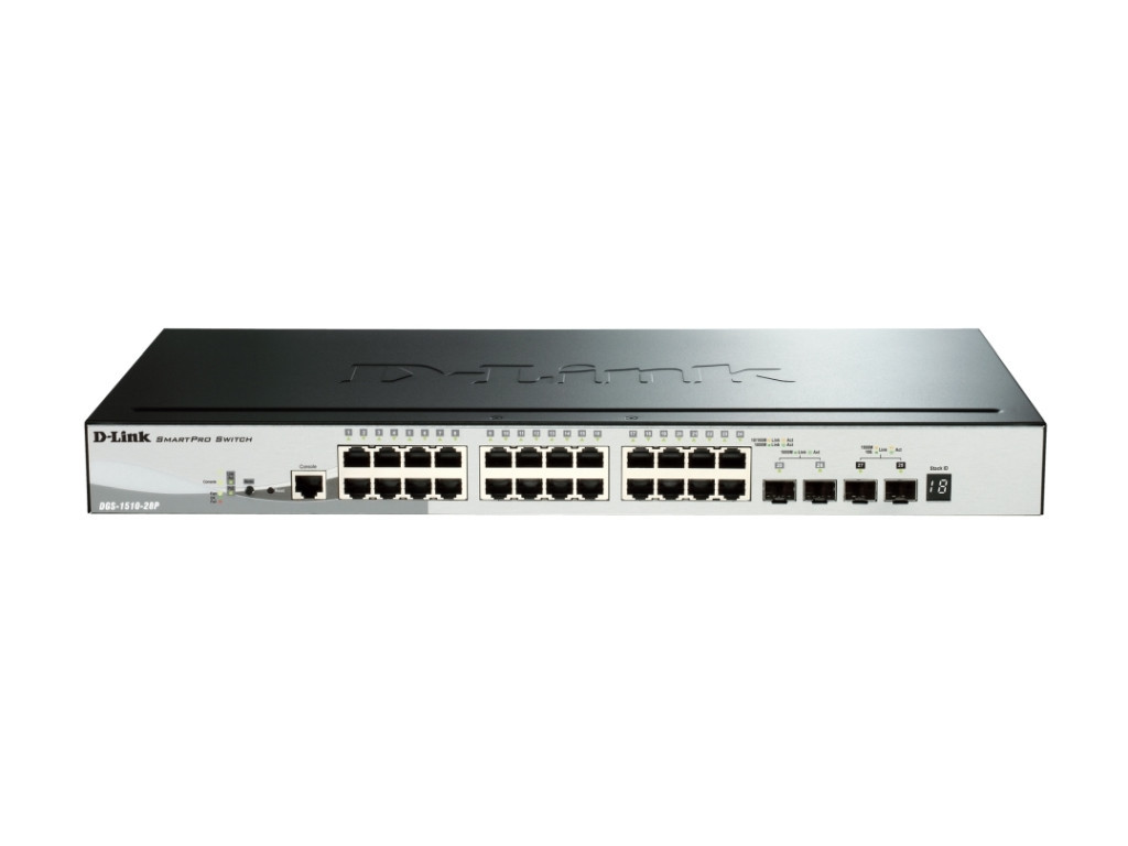 Комутатор D-Link 28-Port Gigabit Stackable SmartPro PoE Switch including 2 SFP ports and 2 x 10G SFP+ ports 9294_1.jpg