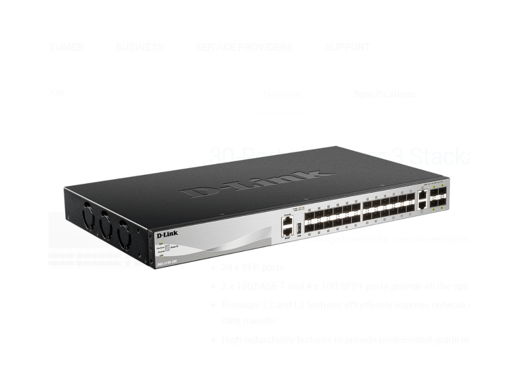 Комутатор D-Link 24 SFP ports Layer 3 Stackable Managed Gigabit Switch with 2 x 10GBASE-T ports and 4 x SFP+ ports 9299_14.jpg