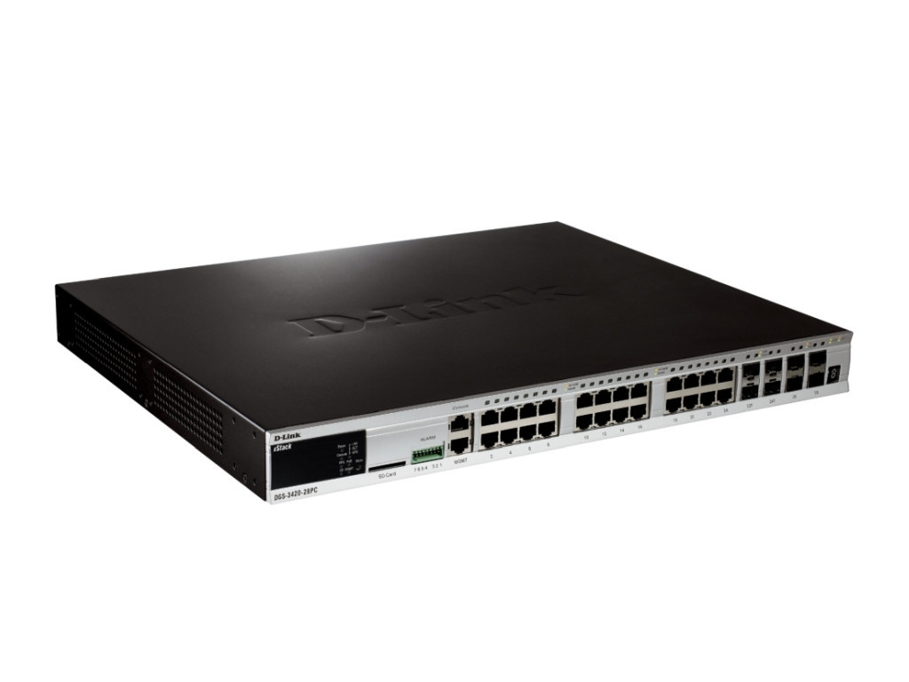 Комутатор D-Link xStack 24-port 10/100/1000 Layer 2+ Stackable Managed PoE Gigabit Switch including 4-port Combo 1000BaseT/SFP plus 4 10GE SFP+  9300_1.jpg