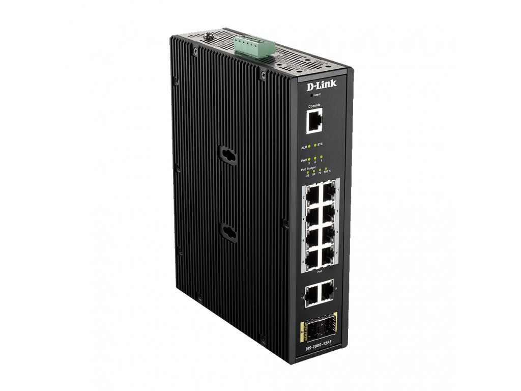 Комутатор D-Link 12 Port L2 Industrial Smart Managed Switch with 10 x 1GBaseT(X) ports (8 PoE 240W) & 2 x SFP ports 9354.jpg