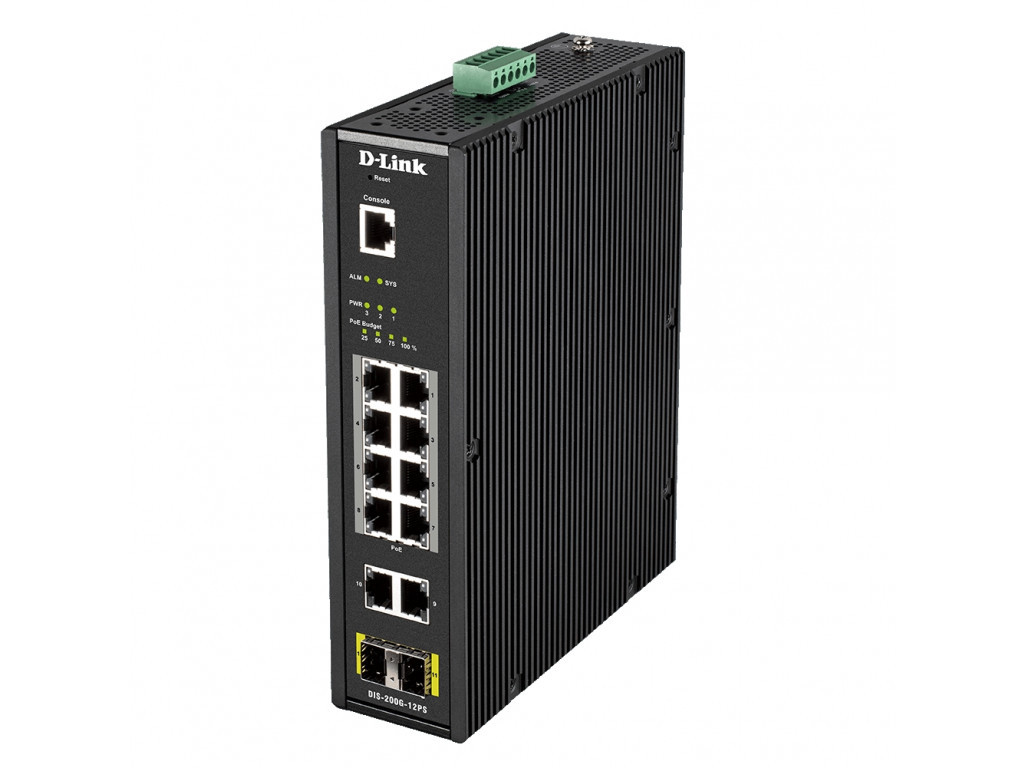 Комутатор D-Link 12 Port L2 Industrial Smart Managed Switch with 10 x 1GBaseT(X) ports (8 PoE 240W) & 2 x SFP ports 9354_1.jpg