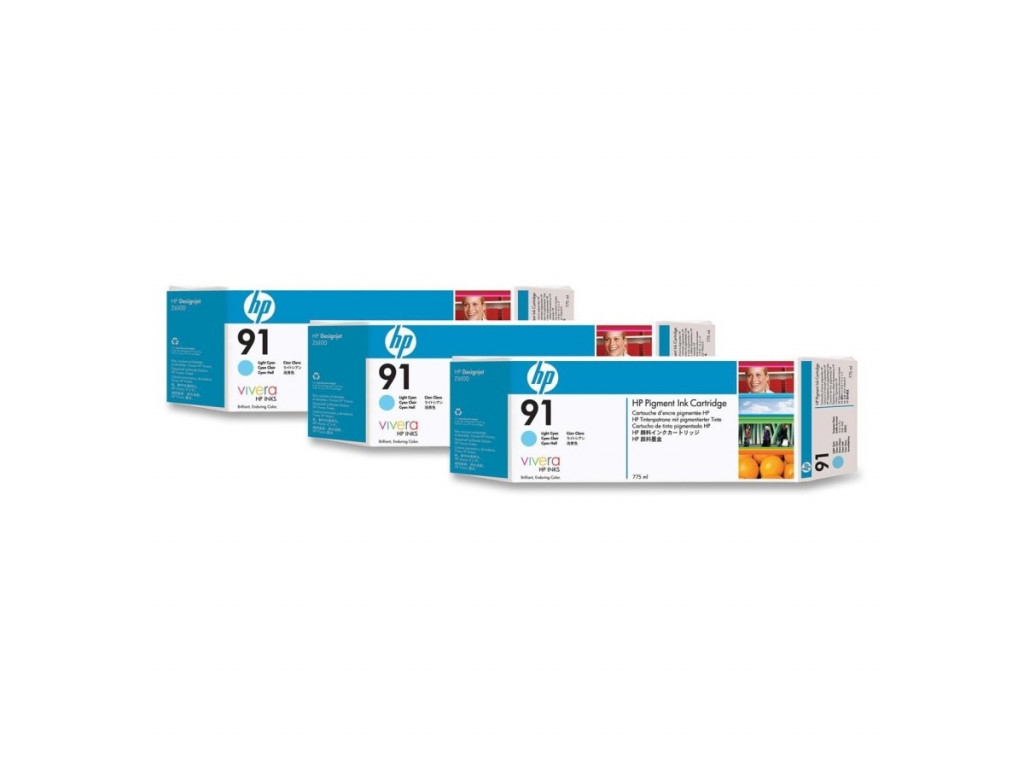Консуматив HP 91 3-pack 775-ml Light Cyan Pigment Ink Cartridges 12961_2.jpg
