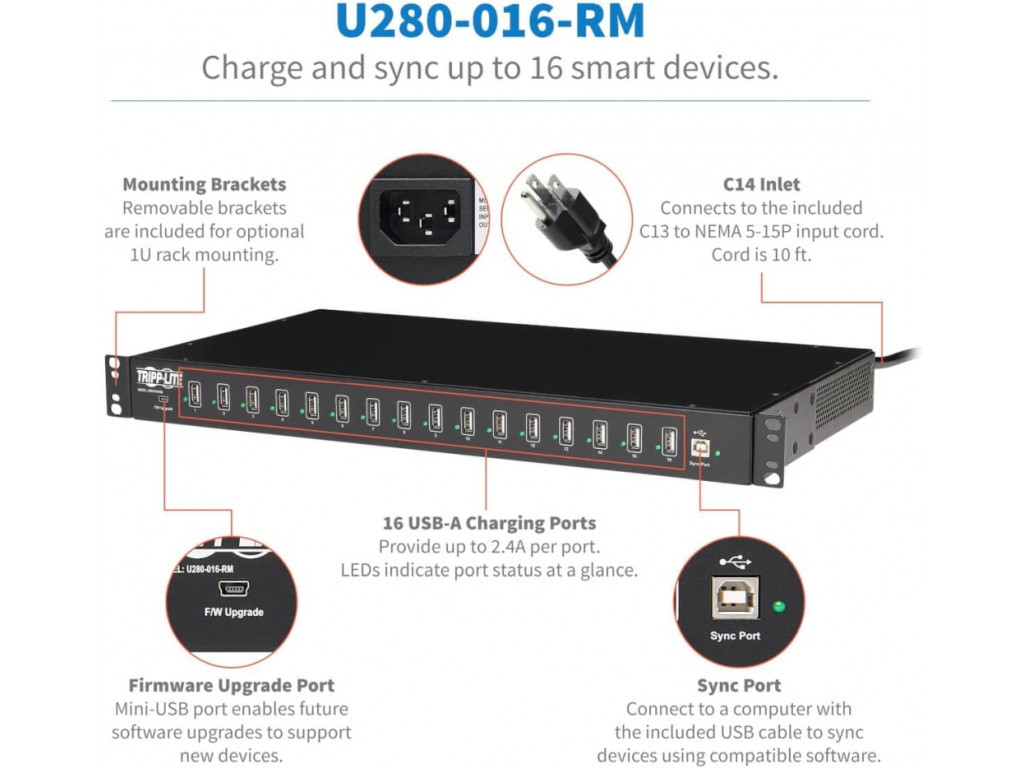 Захранващ модул Eaton Tripp-Lite 16-Port USB Charging Station with Syncing 21508_1.jpg