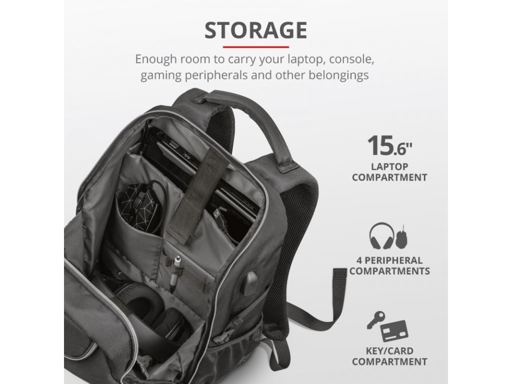 Раница TRUST GXT 1255 Outlaw 15.6'' Gaming Backpack- black 16943_10.jpg