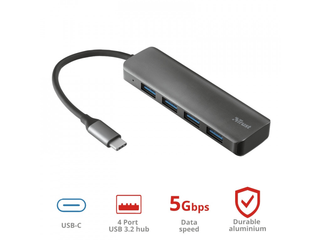 USB хъб TRUST Halyx Alum. USB-C to 4-Port USB3.2 Hub 6570_16.jpg